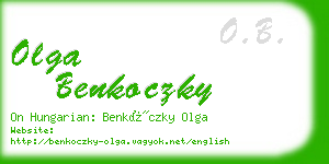 olga benkoczky business card